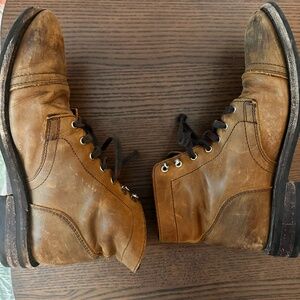 Men's Light Brown Leather Thursday Boots, Size 7.5
